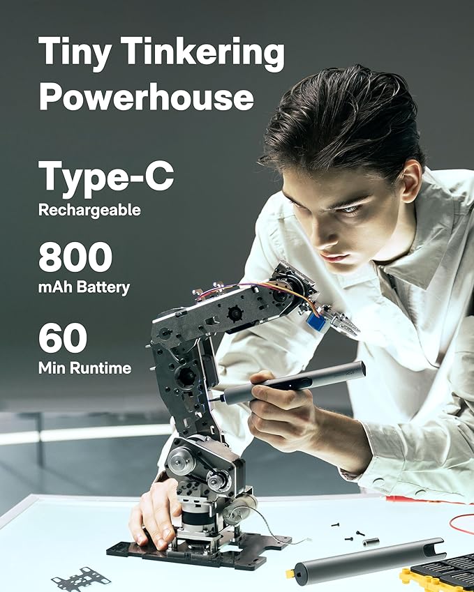 HOTO SNAPBLOQ™ S-A01 3.7V Electric Screwdriver, 56 Bits & 3 Torque Settings, LED Light, Eyeglass Repair Kit, Precision Screwdriver Set with Torx for Phone, Watch, Laptop, Gaming Consoles