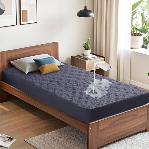 BEDLORE Waterproof Mattress Protector - Twin XL Deep Pocket Pad (6"-15" Depth) | Soft Navy Blue Cover for Bedroom & Dorm