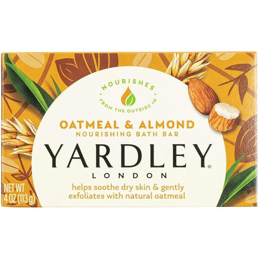 Yardley London Oatmeal & Almond Bath Bar - Naturally Moisturizing | 4 oz (Pack of 10)