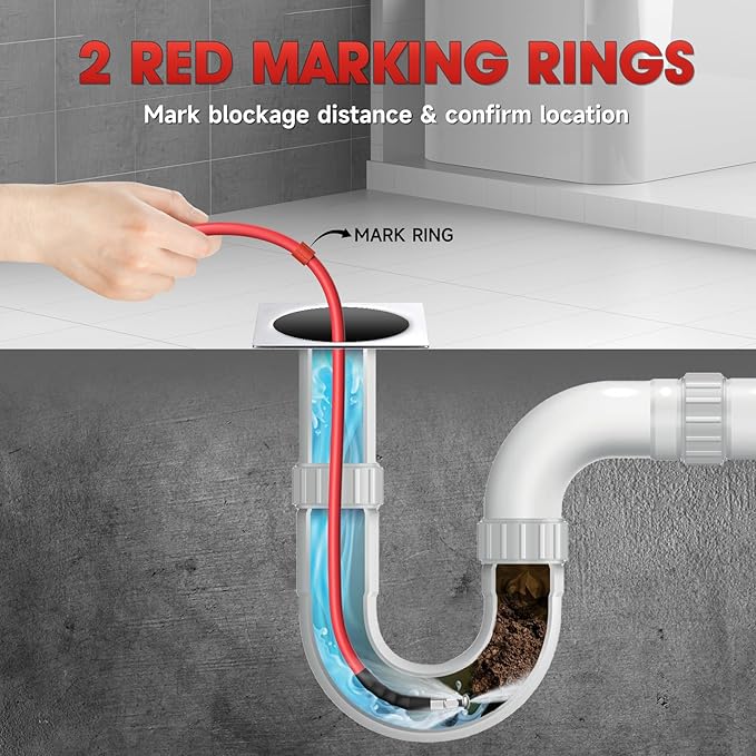 Sewer Jetter Kit for Pressure Washer â 100ft Pressure Washer Drain Jetter Hose 5800PSI 1/4 Inch NPT Corner with Sewer Cleaning Tool High Pressure Nozzles and Spanner Waterproof Tape