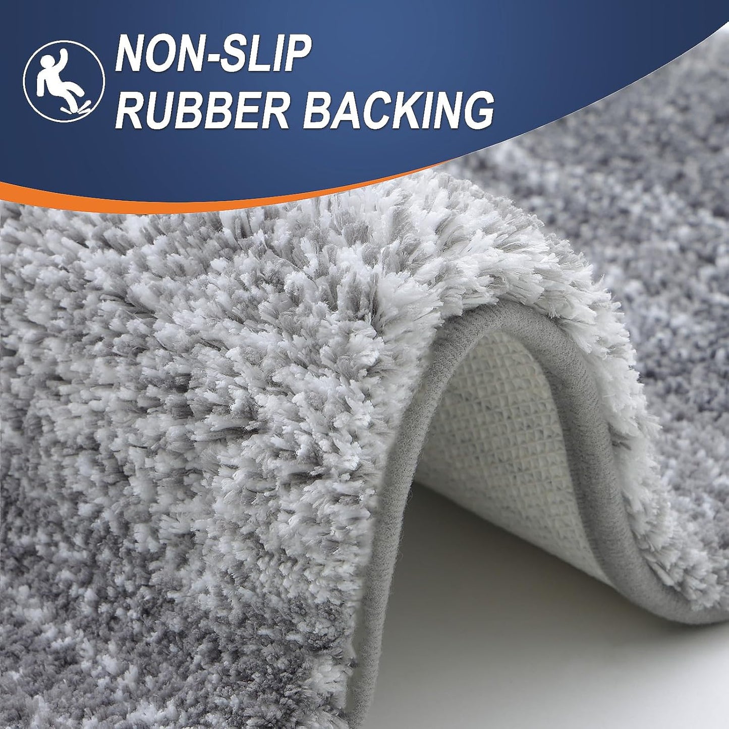 OLANLY 30-Inch Round Bathroom Rugs - Extra Soft Microfiber Bath Mats | Quick Dry & Machine Washable - Grey