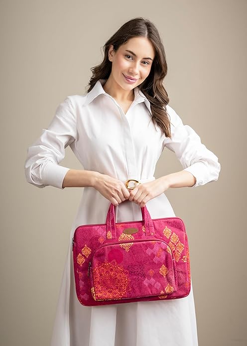 Maison d'Hermine Laptop Bag with Pocket Upto 13.5 inch Stain and Water Repellent Cotton Canvas Spring Summer (Versailles)
