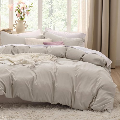 Bedsure Duvet Cover Set - King Size 3-Piece Extra Soft Cotton-Like Bedding | 104x90 Inches with Zipper Closure