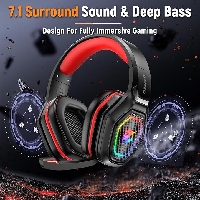 Ozeino Wireless Gaming Headset with Flip Microphone