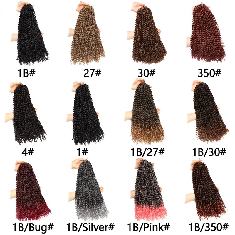 Ubeleco Short Passion Twist Hair 14 Inch 154 Strands Water Wave Crochet Hair 7 Packs Passion Twist Crochet Hair for Black Women Spring Twists Curly Braiding Hair Extensions (14 Inch,1B)
