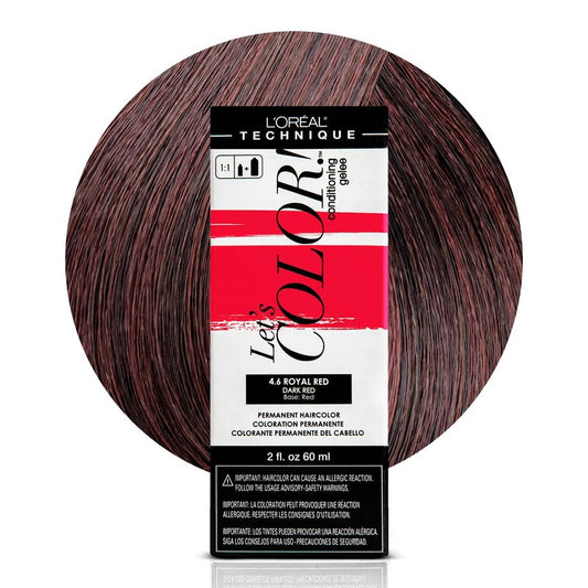 L'Oréal Technique Let's Color! Conditioning Gelee Permanent Hair Color - High Impact Multi-Dimensional Liquid Haircolor, Conditioning Formula, Smooth Application, Royal Red