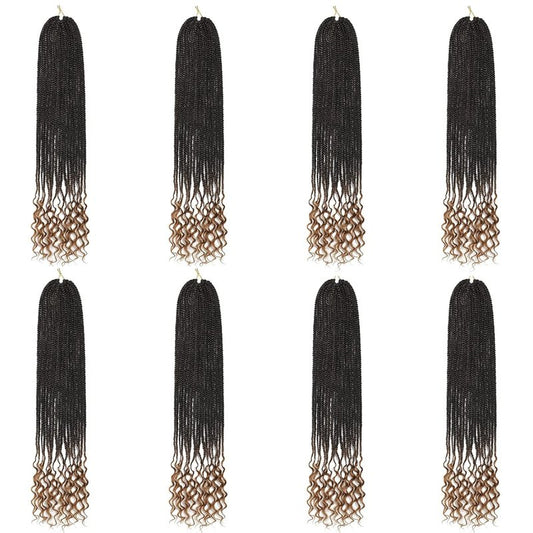Goddess Crochet Box Braids - 144 Strands 24 Inch Curly Ends | 8 Packs for Black Women