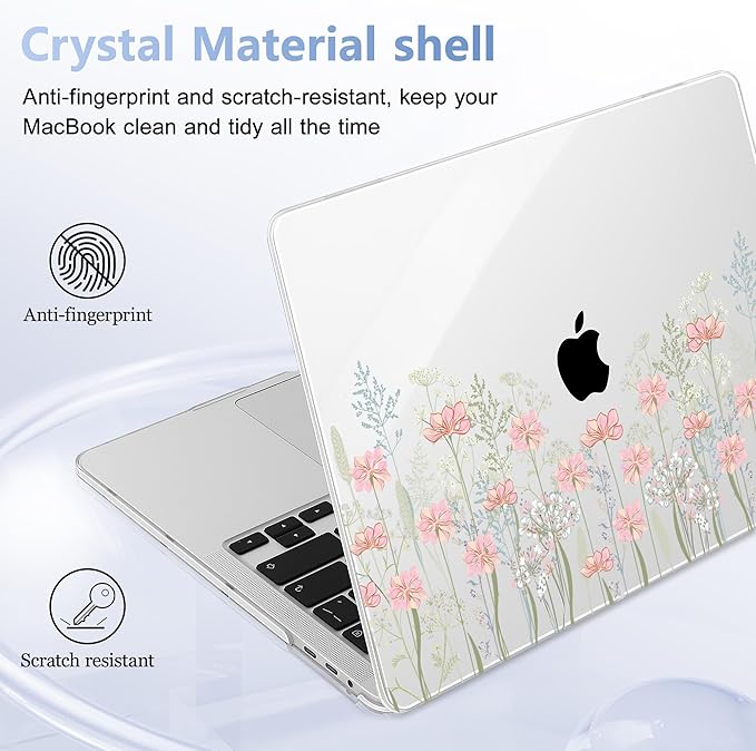 Lepeoac for MacBook Pro 16 inch Case 2019 2020 Release Model A2141, Plastic Hard Shell Cover with Keyboard Cover & Screen Protector for MacBook Pro 16 inch with Touch Bar & Touch ID, Floral C322