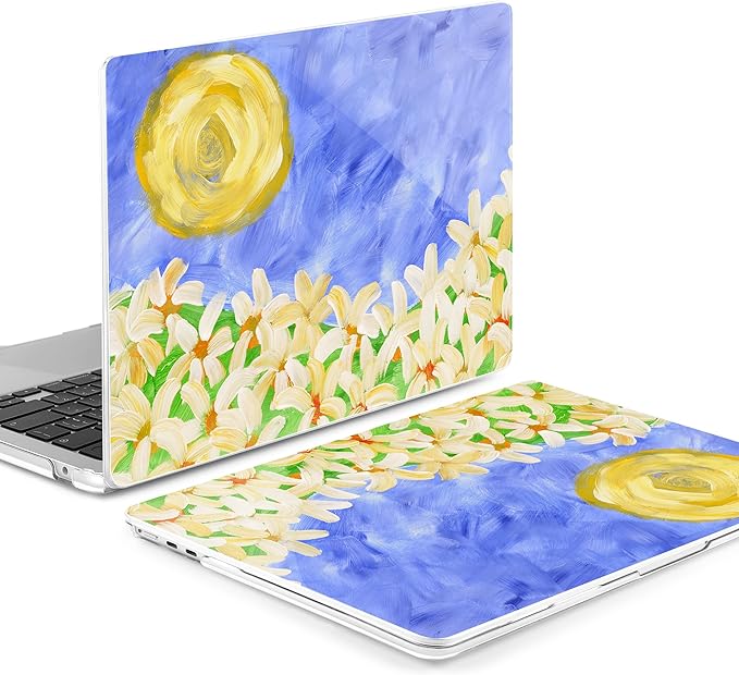 MEEgoodo Case for M5/M4/M3/M2 MacBook Air 13.6 inch Case 2026 2025 2024 2022, Fit Model A3449/A3240/A3113/A2681, Laptop Hard Shell Compatible with MacBook Air 13 inch, Summer Flowers