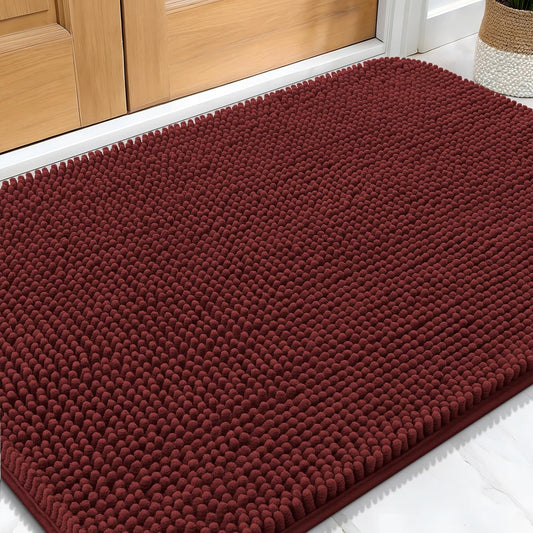OLANLY Dog Door Mat - Absorbent Non-Slip Washable Doormat for Muddy Paws | 30x20, Quick Dry Chenille, Caramel Russet