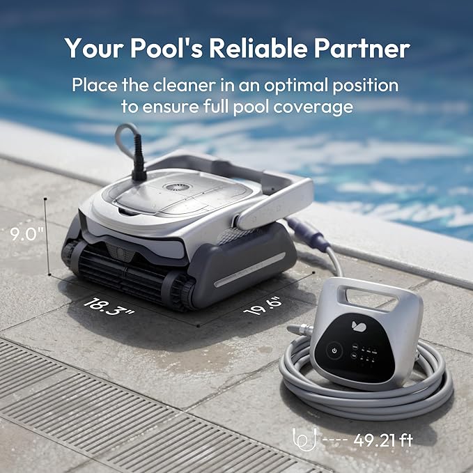 D10P Robotic Pool Cleaner, Pool Vacuum with Superior Suction, Smart Navigation, APP Control, Custom Scheduling, Fall/Wall/Waterline Cleaning, TangleEase™ Tech, for Pools up to 1,076 Sq.Ft.