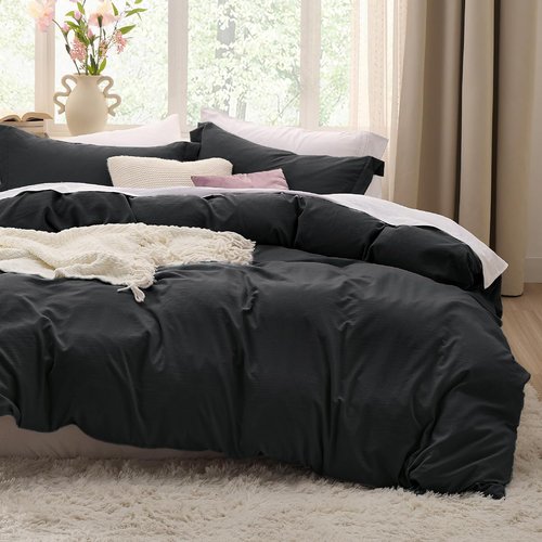 Bedsure King Duvet Cover Set - Oversized 3-Piece Extra Soft Prewashed Cotton-Like Polyester | 120x98 Inches with Zipper Closure & 2 Pillow Shams