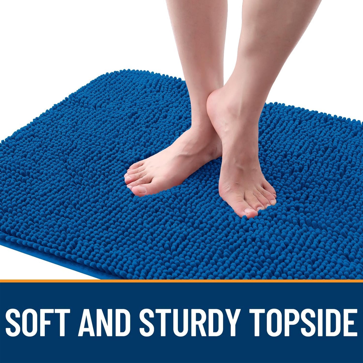 OLANLY Dog Door Mat - Absorbent Non-Slip Washable Doormat for Muddy Paws | 70x35 Deep Navy Blue