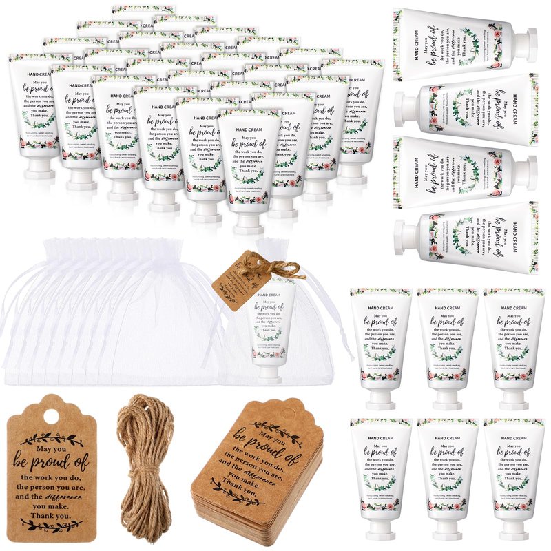 Dansib 48 Sets Employee Appreciation Gifts Thank You Team Gifts Hand Mini Lotion Bulk Inspirational Travel Size Hand Cream for Employee Staff Coworker Team Teacher Party Favors(Cute)