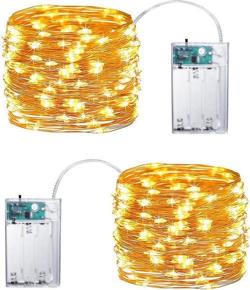 Joomer LED Fairy Lights - 50 LED Battery Operated Starry String Lights | 16FT Warm White, Timer Included