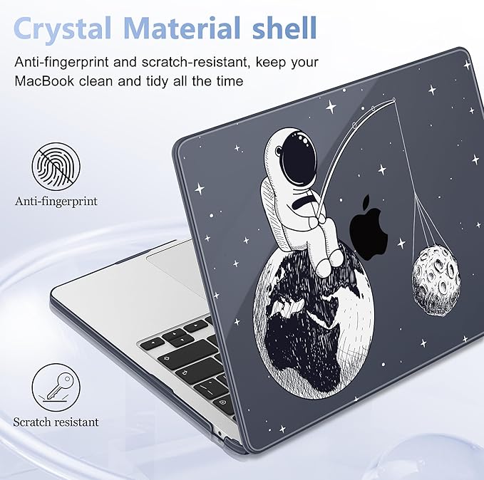 Lepeoac Case for 2026/2025/2024/2023 MacBook Air 15-inch Laptop Release M5 A3448 /M4 A3241 /M3 A3114 /M2 A2941, Stylish Protective Hard Shell Cover for MacBook Air 15.3 inch - Astronaut Enjoy