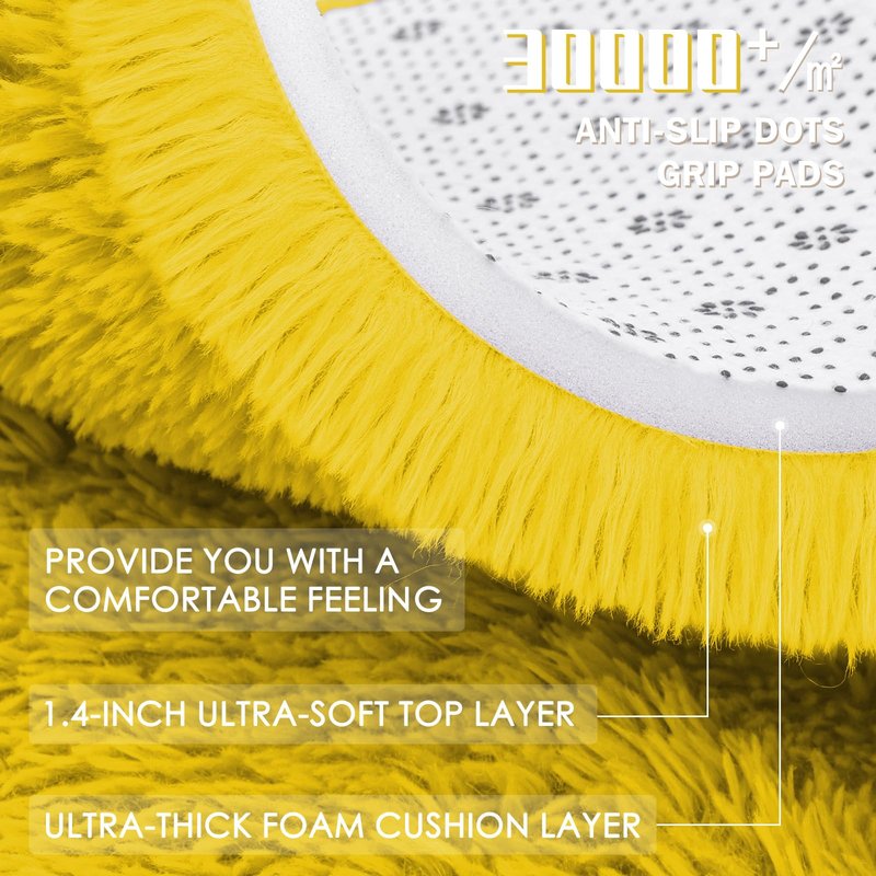OLANLY Yellow Round Rugs for Bedroom - Machine Washable, 4 ft Circle Area Rugs for Living Room, Soft and Fluffy Shaggy Carpet for Teen Girl and Boys, Nursery Rooms, Dorms, Home Decor Aesthetic