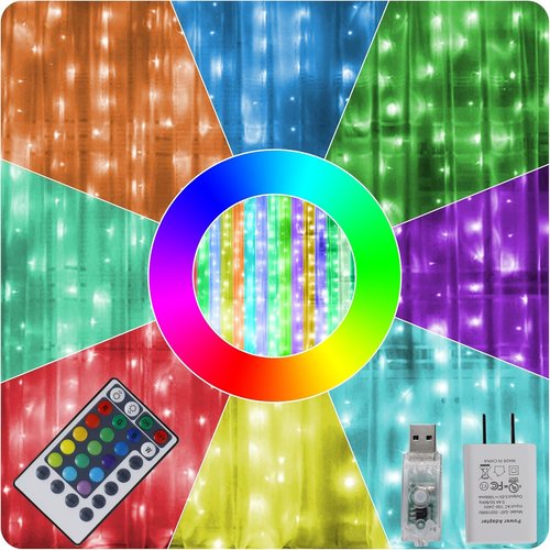 HOME LIGHTING 300 LED RGB String Lights - 16 Color Changing Fairy Lights with Remote & USB Adapter for Festive Decor