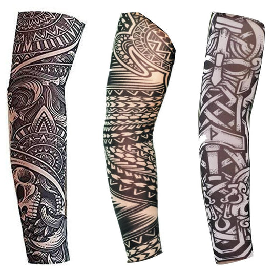 Kids full arm temporary tattoos sleeves | 3 PCS fake tattoo for Rockstar Viking Pirate Hawaiian Samoan Tribal Fancy Dress | for Boys & Girls 5 year to teens | Halloween Party