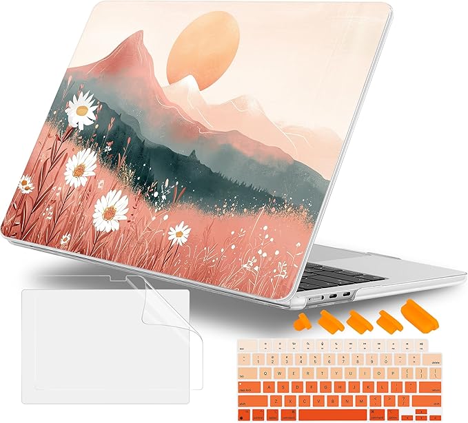 Lepeoac Case for 2026/2025/2024/2023 MacBook Air 15-inch Laptop Release M5 A3448 /M4 A3241 /M3 A3114 /M2 A2941, Stylish Protective Hard Shell Cover for MacBook Air 15.3 inch, Mountains