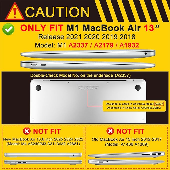 MEEgoodo for MacBook Air 13 inch Case 2021 2020 2019 2018 Released A2337 M1 A2179 A1932 with Touch ID, Plastic Hard Shell & Keyboard Cover Compatible with MacBook Air Case 13.3,Fruit & Sticker