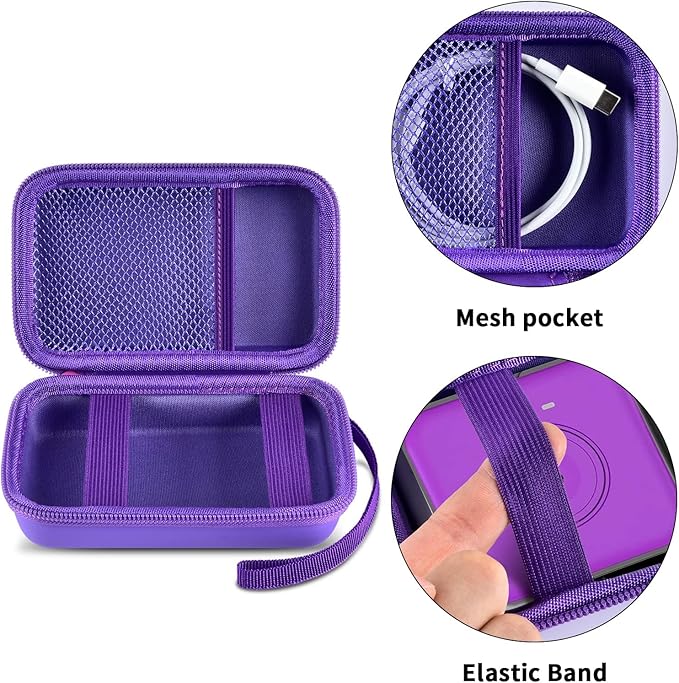 ANKHOH Travel Case for UCOMX for Nano/for Iseyyox/for LISEN/for RTOPS 3 in 1 Wireless Charger, Foldable Magnetic Charging Station Storage Holder Bag for Fast Charge Pad Cable Purple-Box Only