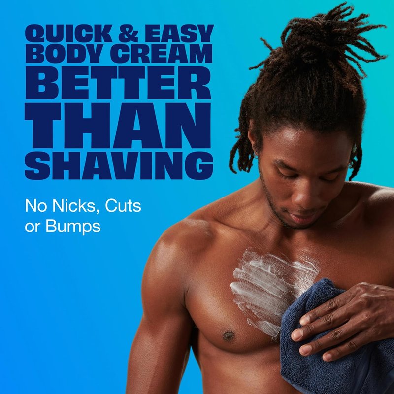 Nair Men Hair Remover Cream - Quick & Easy Body Hair Removal with Aloe | 12 Oz