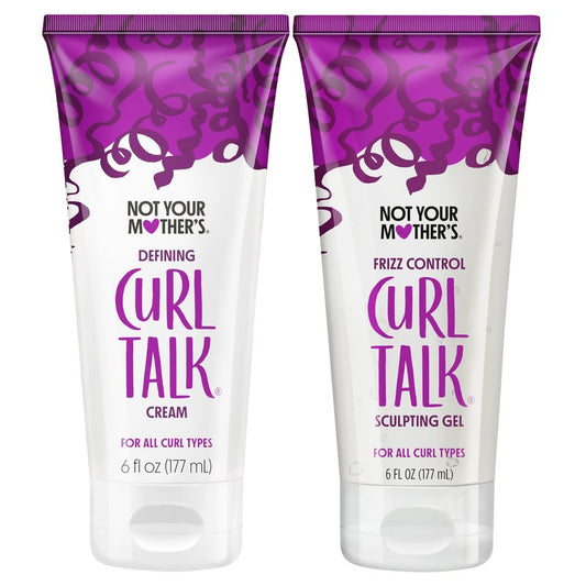 Not Your Mother's Curl Talk Frizz Control Sculpting Gel & Defining Cream (2-Pack) - 6 fl oz Each - Tames Hair Frizz & Maximizes Definition - For All Curly Hair Types