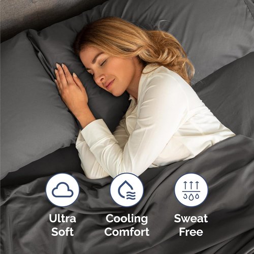 Hotel Luxury Twin Size 3-Piece Sheet Set - Comfy, Breathable & Cooling Bed Sheets - Ultra-Soft, Deep Pockets, Wrinkle-Free - Oeko-Tex Certified - Charcoal