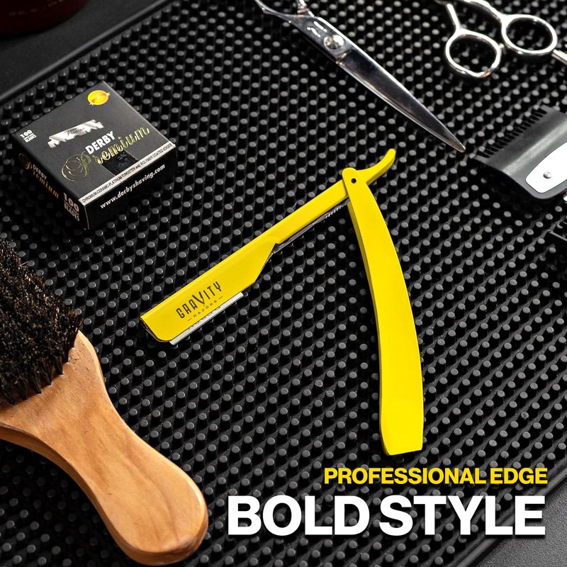 Professional Straight Razor - Ultra Exposed Straight Razor Kit with 10 Gravity Premium Blades, 2mm Exposed ("The OG")
