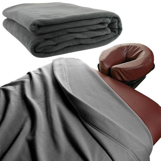 NRG Polar Fleece Blankets Fleece Massage Table Blanket - 60" x 86" - Grey - Ultra Soft, Warm & Comfortable - Lightweight Blanket Perfect for Most Massage Tables - Machine Washable