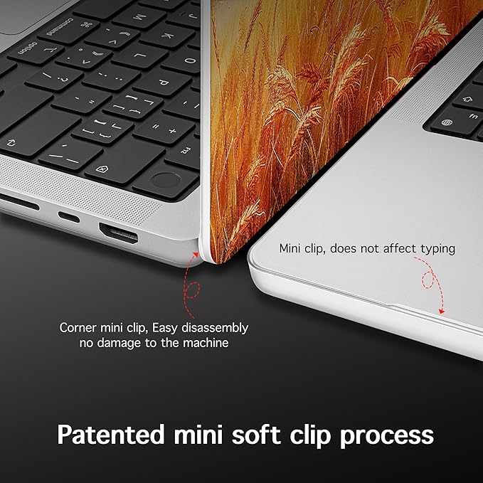 Lepeoac Case for MacBook Pro 16 inch Case 2026-2021 | M5 A3429 A3428 M4 M3 M2 M1 Pro/Max | Protective Hard Shell Laptop Cover with Screen Protector & Keyboard Cover | Wheat Field
