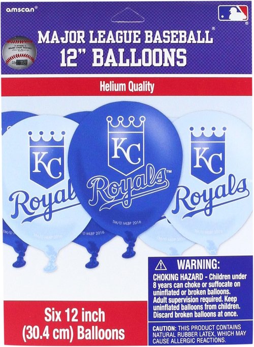 Kansas City Royals Blue Printed Latex Balloons - Premium Quality Party Decor | 12-Inch Pack of 6 for Diehard Fans