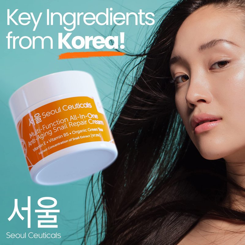 SeoulCeuticals Retinol Serum + Snail Mucin Moisturizer Cream - Korean Anti Aging Skincare Set