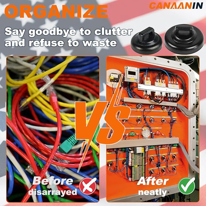 CANAANIN Magnet Zip Tie Mount Clips Magnetic Zip Ties Mount Base Holder Strong Wire Cable Holder Mount Wire Clips Management for Home Office Marine Electrical Wiring (D23 20Pcs)