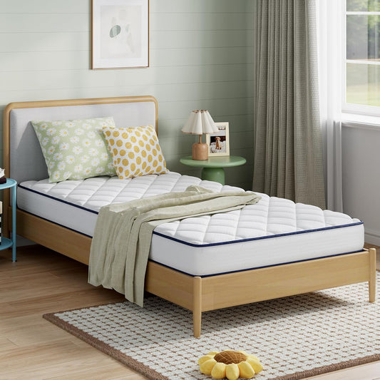 Novilla 6 Inch Queen Mattress - Bonnell Spring Design for Spine Support | Cooling Adaptive Foam, Medium Feel