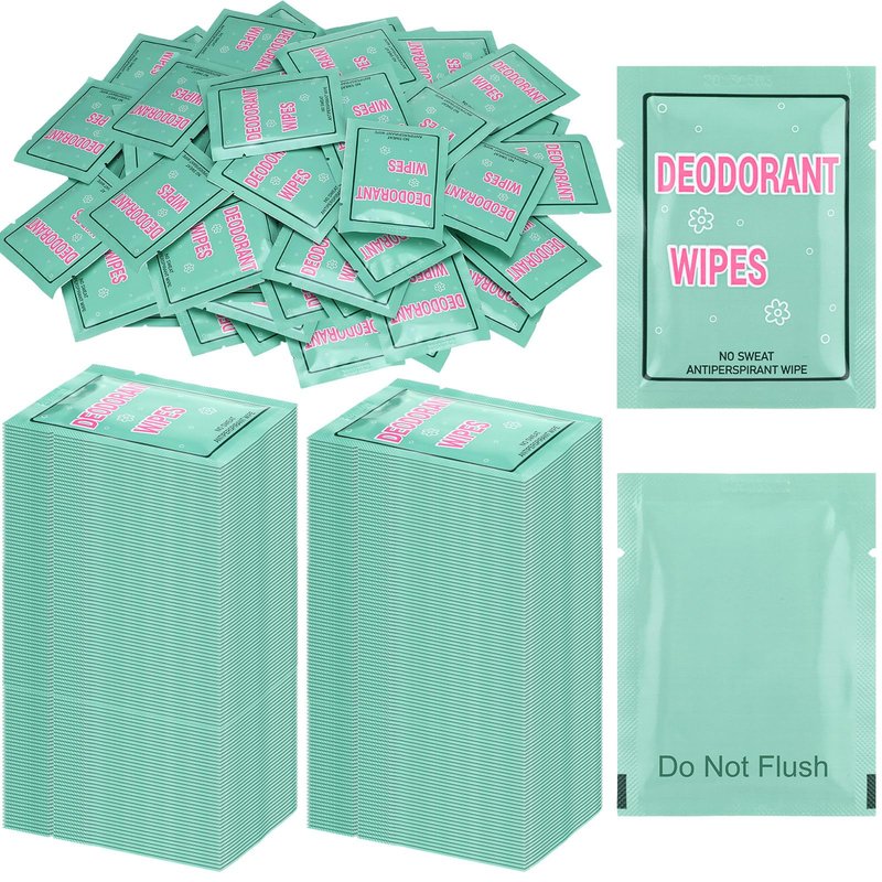 Loopeer 200 Pack Travel Antiperspirant Bulk Deodorant Wipes Individually Wrapped Body Wipes to Clean Skin Underarm Sweating Fresh Scented Towelettes Mini Purse Refresh Essentials for Men Women