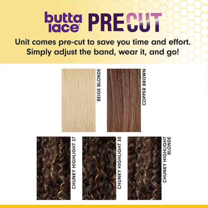 Butta Lace Precut Wigs - Glueless 5 Inch Deep Parting Synthetic Hair | Unit 9 in Jet Black