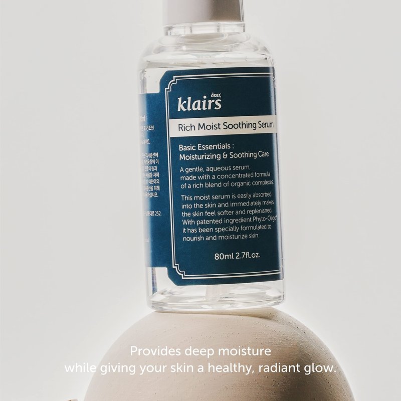 DearKlairs Rich Moist Soothing Serum – Korean Cica Serum with Centella, Beta-Glucan & Hyaluronic Acid, Calming Hydration for Sensitive Skin, Lightweight Non-Greasy, Unscented & Vegan, 2.7 Fl Oz