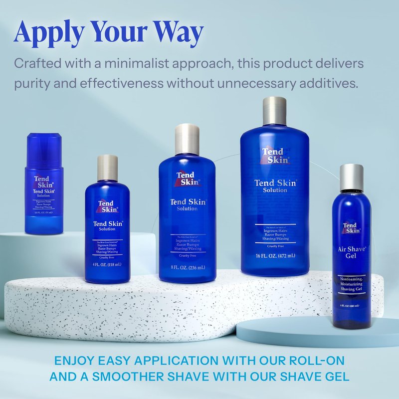 Tend Skin Solution for Unsightly Razor Bumps, Ingrown Hair and Razor Burns, Post Shaving and Waxing Toner for Men and Women, Made in USA, 16 Oz