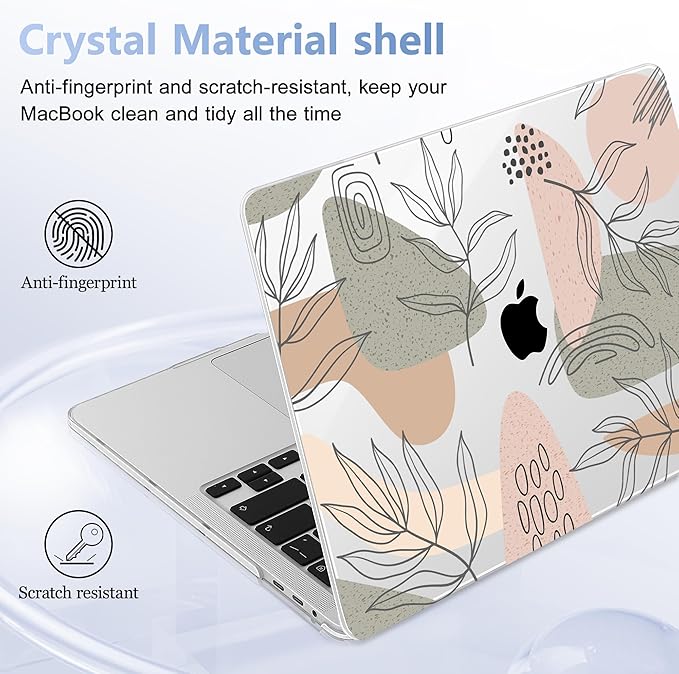 Lepeoac for MacBook Pro 16 inch Case 2019 2020 Release Model A2141, Plastic Hard Shell Cover with Keyboard Cover & Screen Protector for MacBook Pro 16 inch with Touch Bar & Touch ID - Tropical Leaves