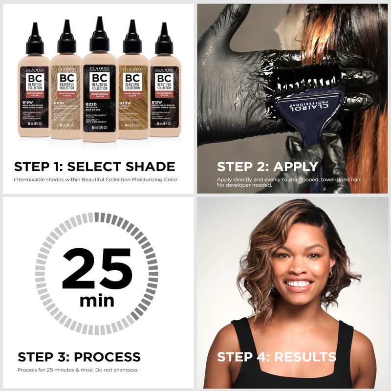 Clairol Professional Beautiful Collection Hair Color, 22D Jet Black, 3 Fl Oz - Packaging May Vary