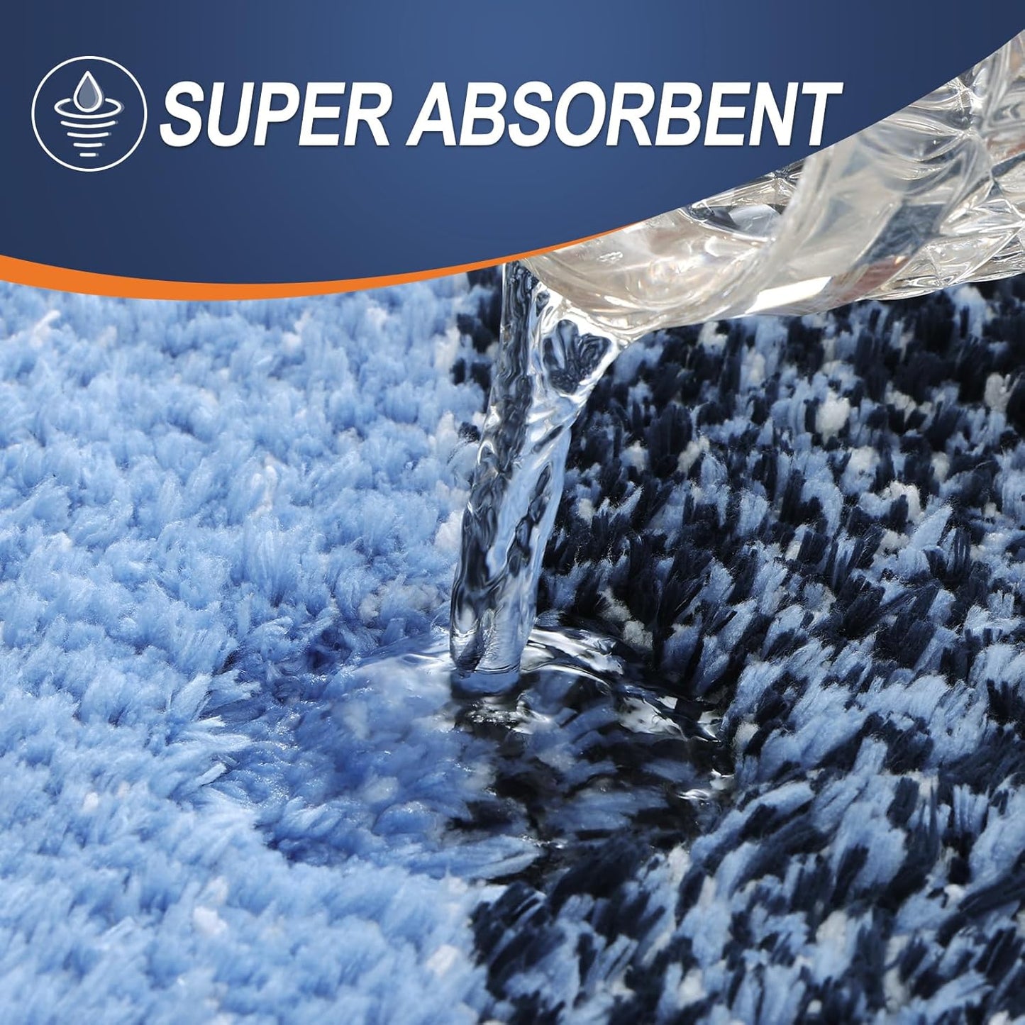 OLANLY Bathroom Runner Rug - Extra Soft Microfiber, Quick Dry, Machine Washable | 59x20, Navy