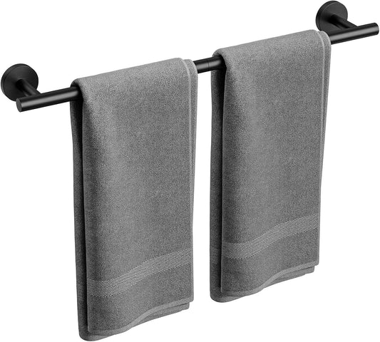 Skiennix Matte Black Towel Bar - 24 Inch Wall-Mounted Towel Rack | Durable SUS304 Stainless Steel