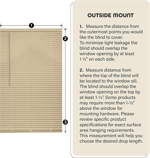 Achim Home Decor Cordless Mini Blinds - Room Darkening, 27" Width x 64" Length, Pearl White
