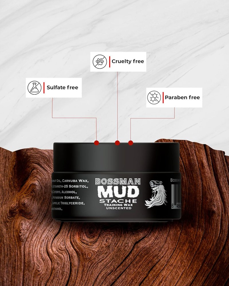 Bossman Jelly Beard Oil & Mustache Wax Bundle | Natural Organic Grooming Products for Men - 4 oz & 1 oz