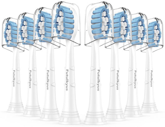 Sensitive Replacement Toothbrush Heads for Philips Sonicare Soft Simply Clean Electric Brush Head, 8 Pcs White