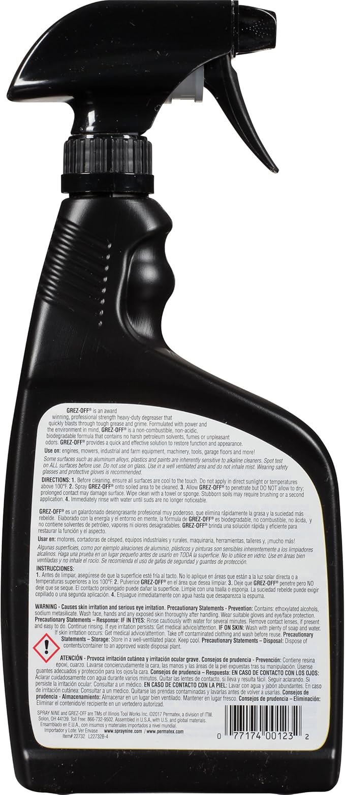 Spray Nine 22732 Grez-Off Heavy Duty Degreaser, 32 oz., Pack of 1