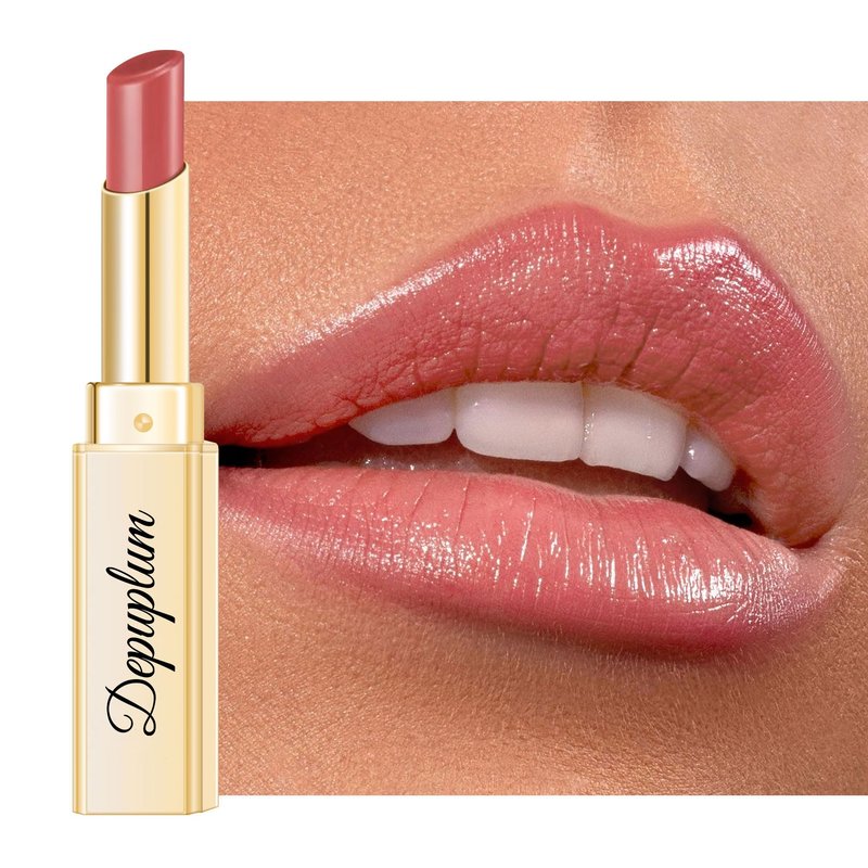 Depuplum Nude Pink Lipstick for Women Moisture Lip Gloss Tinted Lip Balm Sheer Lipsticks Nourishing Hydrate Glossy Lipstick for Dry Lips, DM95 Nude Pink