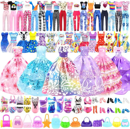 Skiennix Doll Clothes Set - 11.5 Inch Doll Dress Up with Wedding Gown, Fashion Dresses & Accessories